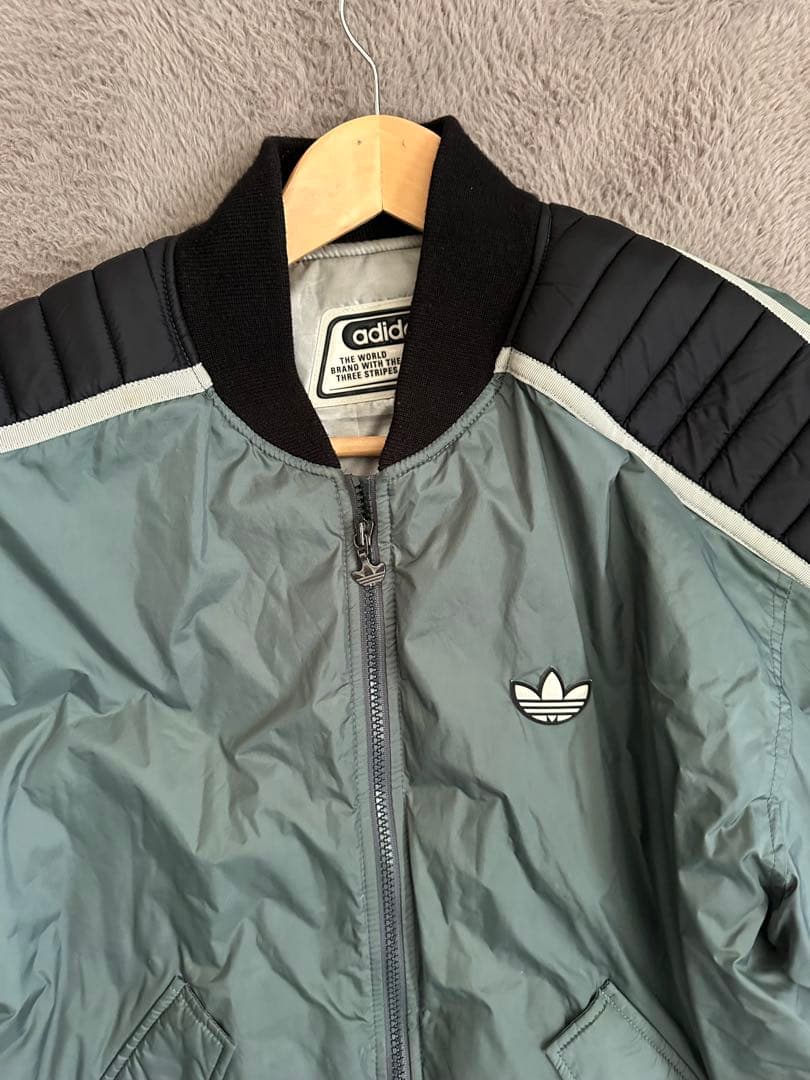 80s adidas ミリタリー ボンバー ジャケット レーシング カーキ