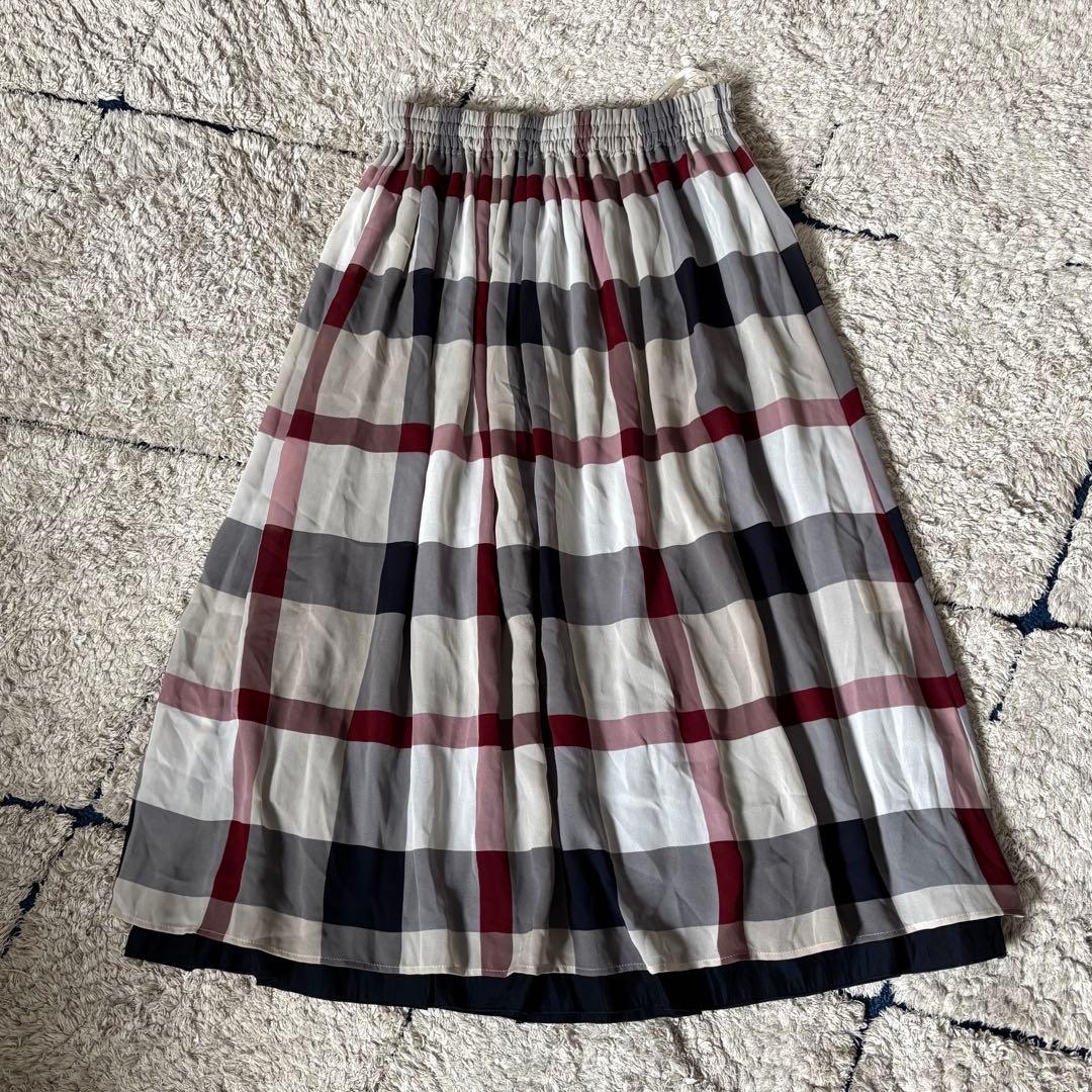 【2way✨】ブルーレーベルクレストブリッジ　リバーシブル　ロングスカート　38