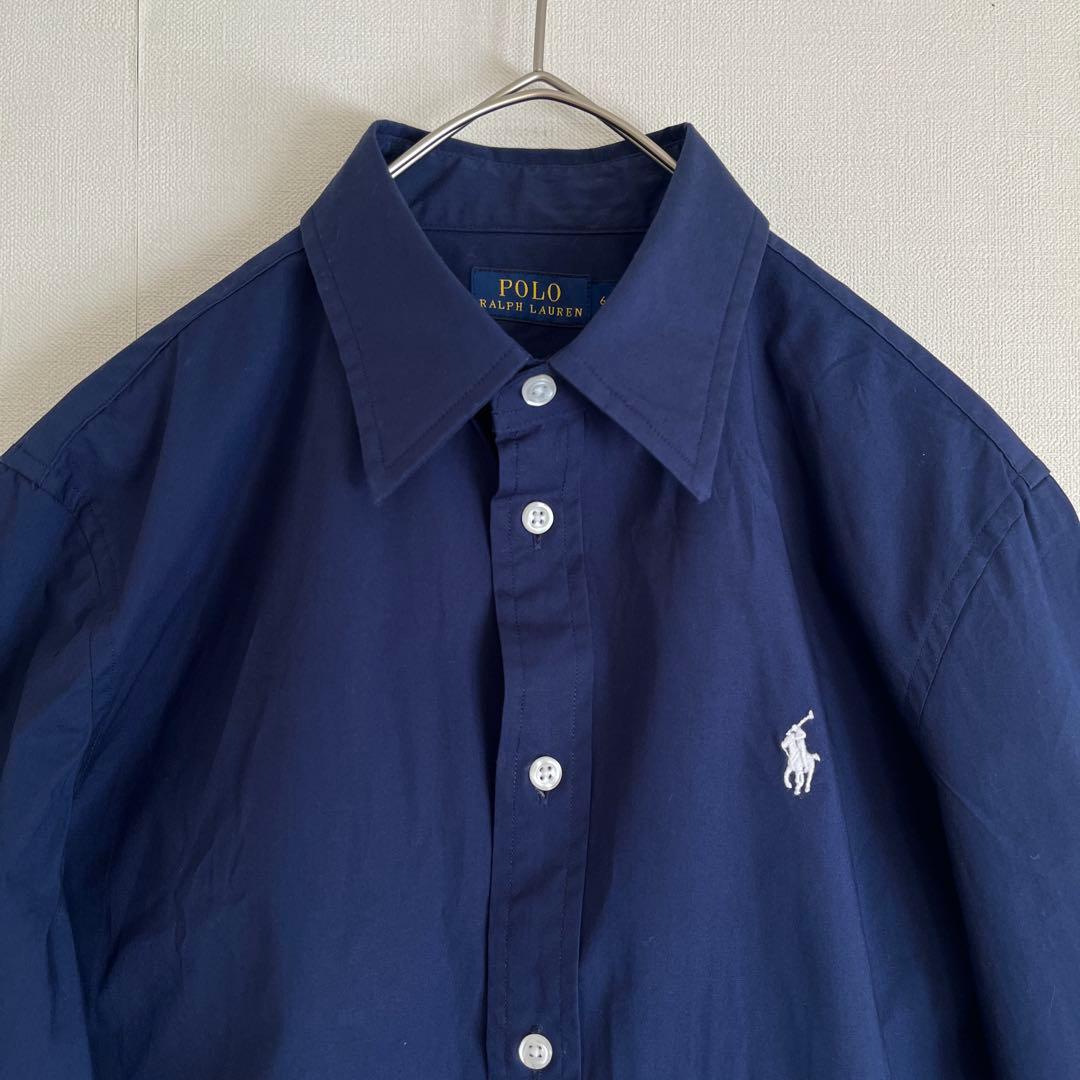 【希少人気★品の良いネイビー★未使用に近い】ラルフローレンドレスシャツ★サイズ6
