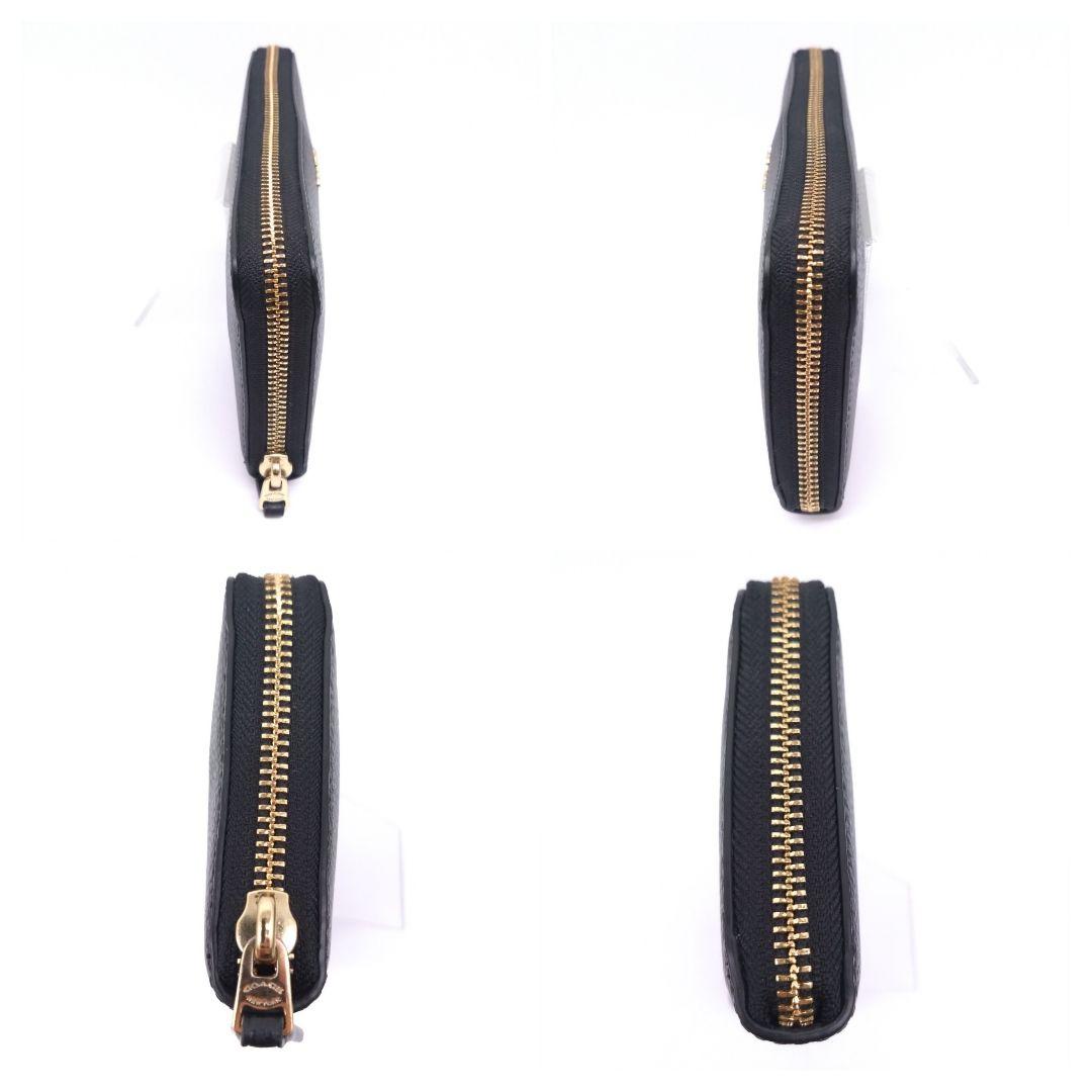 【美品】COACH 長財布 ラウンドファスナー レザー ブラック F16612