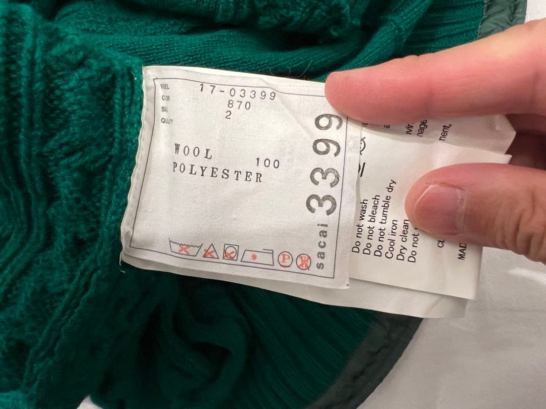 sacai Aライン ケーブルニット size 2