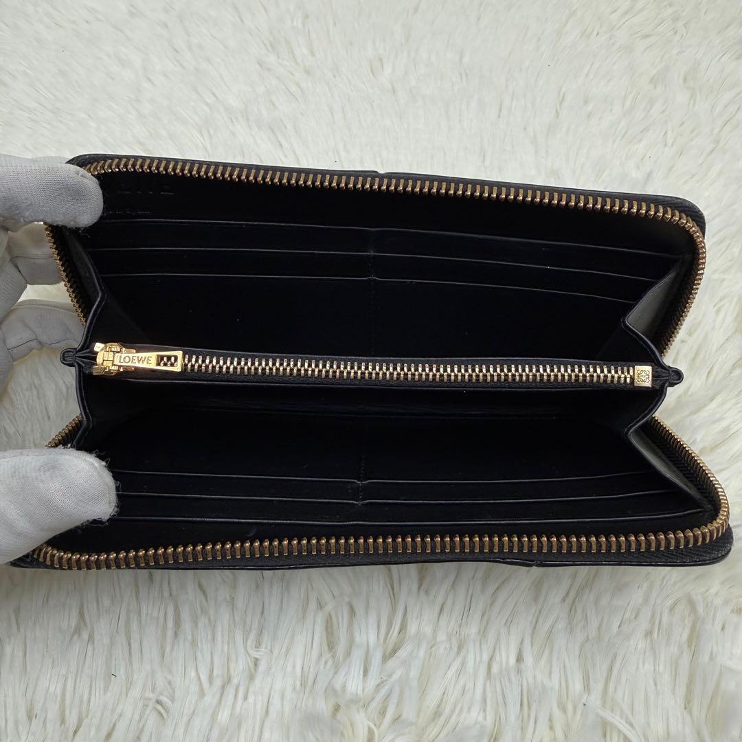 ✨美品✨ ロエベ　パズル　ブラック レザー 長財布 ファスナー アナグラム