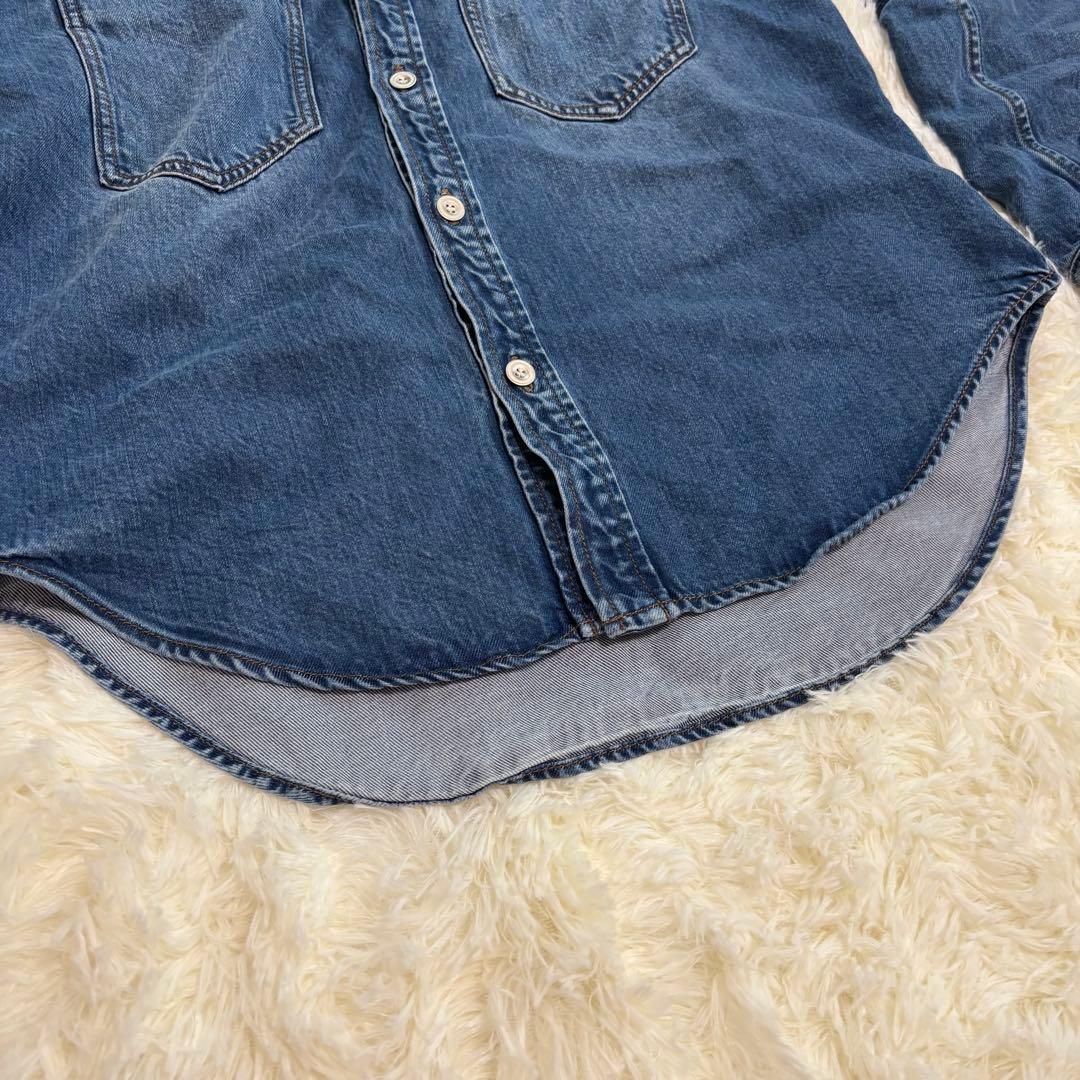 【NOBLE 】現行モデル　デニムシャツ　フェードカラービックポケットシャツ