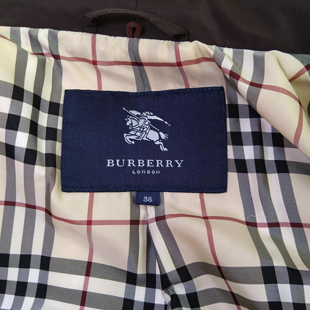 バーバリーロンドン　ダウンJK　38　ノバチェック　ラビット 三陽商会 シンプル