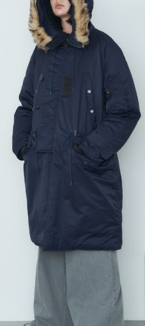 AIVER　N-3フライトコート　モッズコート　ネイビー