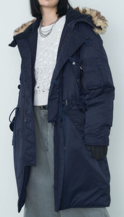 AIVER　N-3フライトコート　モッズコート　ネイビー