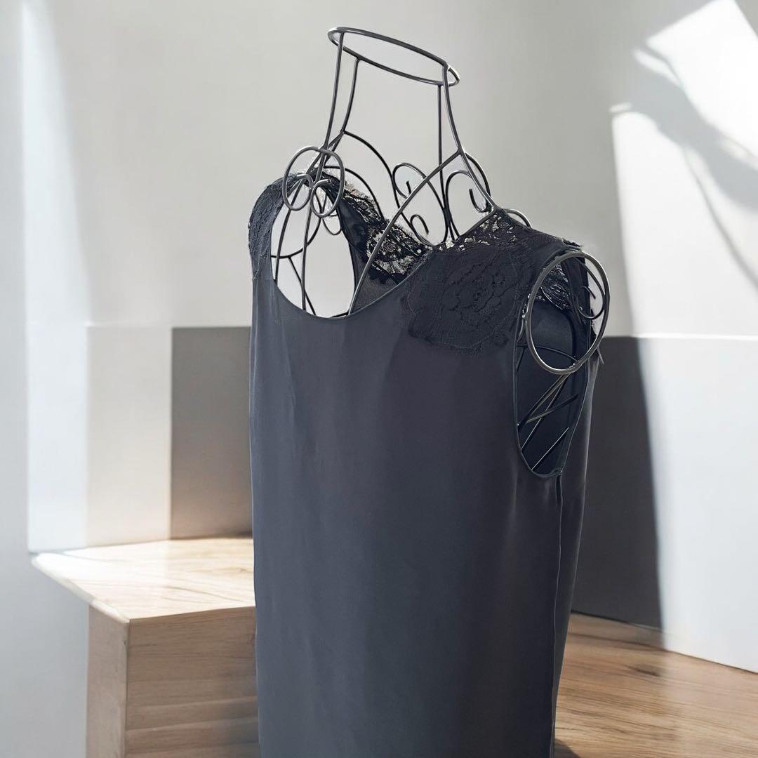 DOLCE&GABBANA レースキャミソール 黒 42 ドルガバ