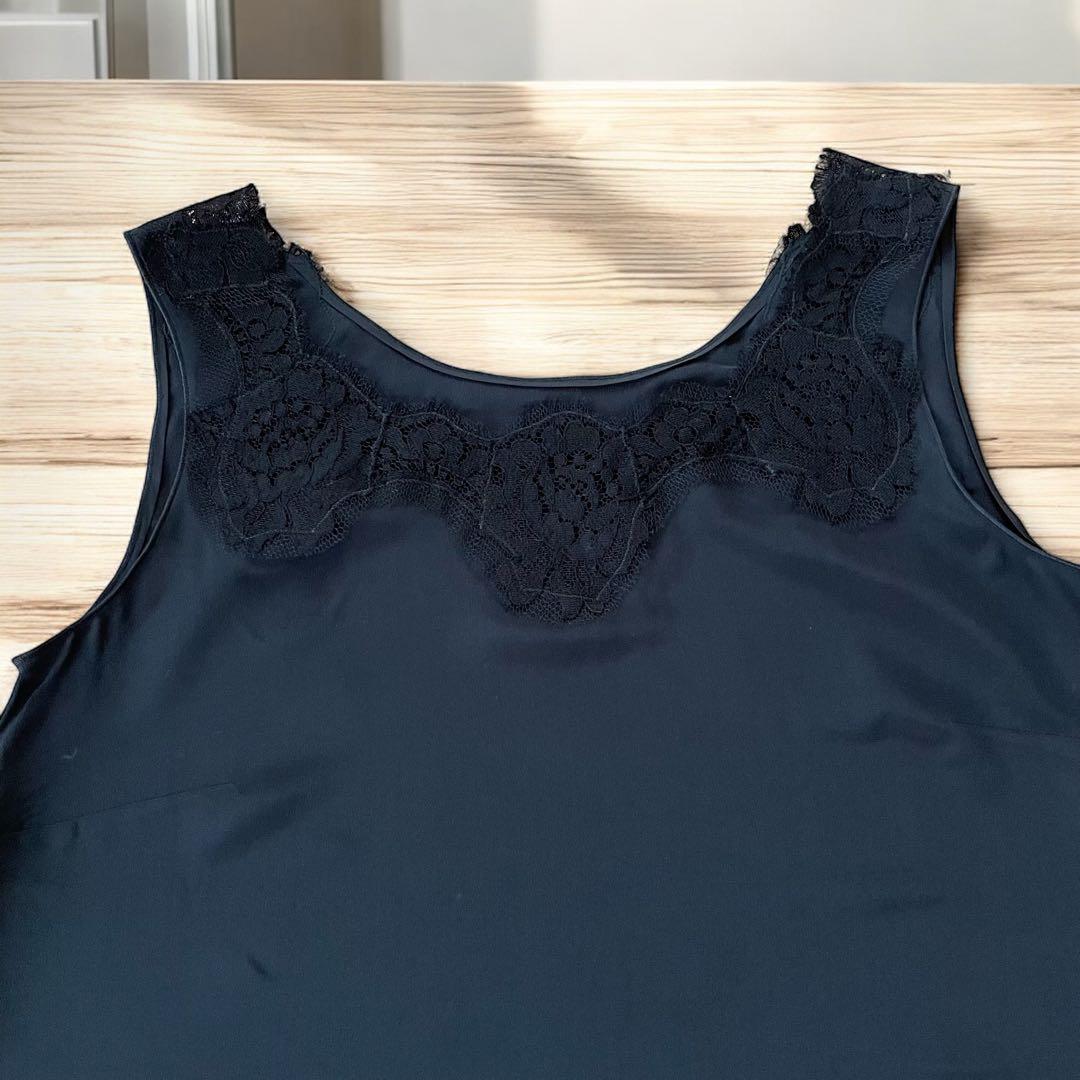 DOLCE&GABBANA レースキャミソール 黒 42 ドルガバ