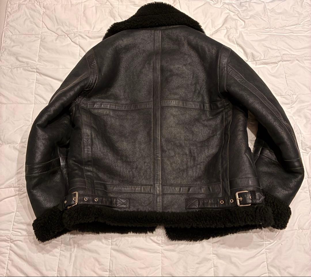【美品】アクネストゥディオス　ブラック レザー ライダースジャケット ムートン