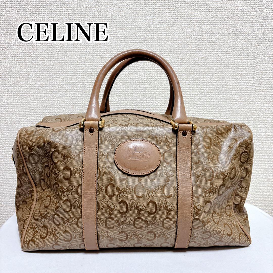 ✨希少✨　CELINE　セリーヌ　ボストンバッグ　Cマカダム　キャンバス　レザー