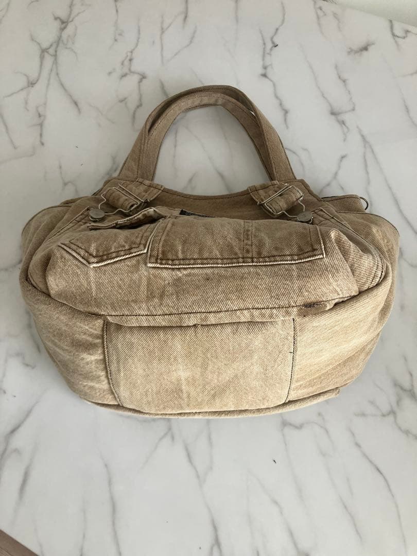 895 tatdwtg大きめデニムリメイクバック　ハンドメイド2点