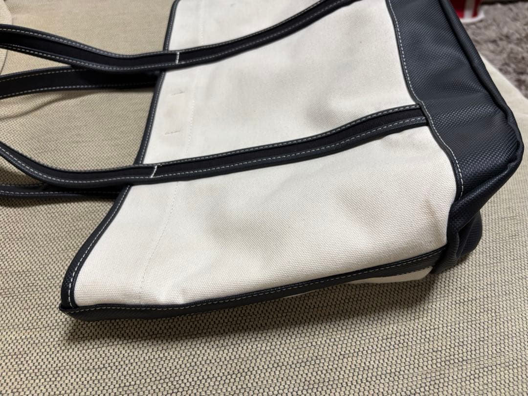 ポーター　キャンバス トートバッグ ホワイト/ブラック