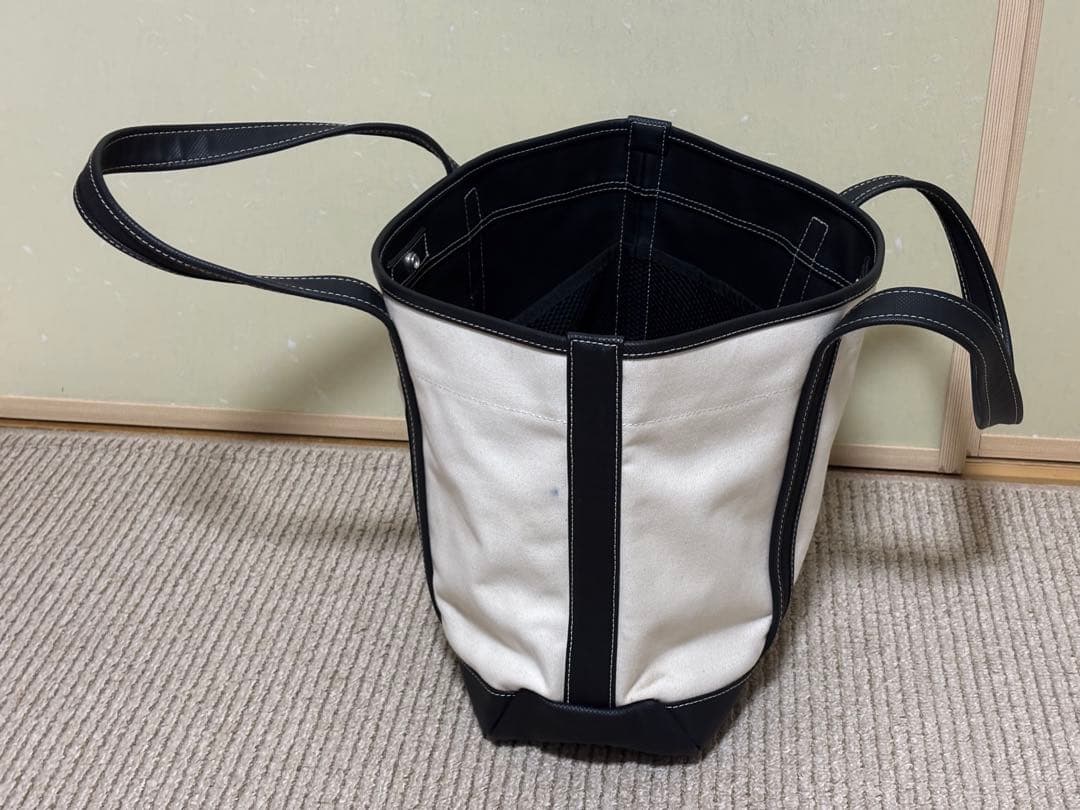 ポーター　キャンバス トートバッグ ホワイト/ブラック