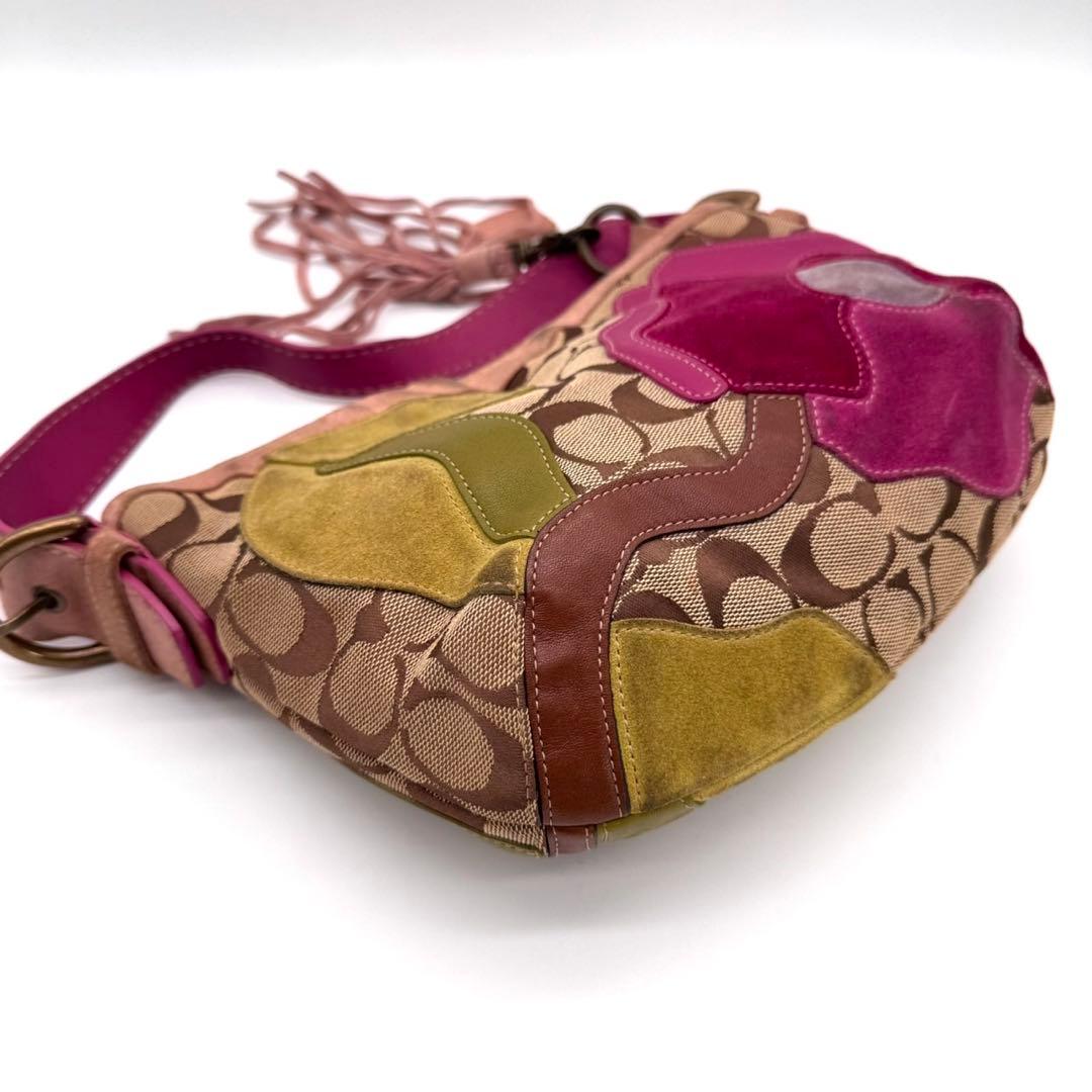 バッグ Vintage COACH Flower Patch Work Mini Bag