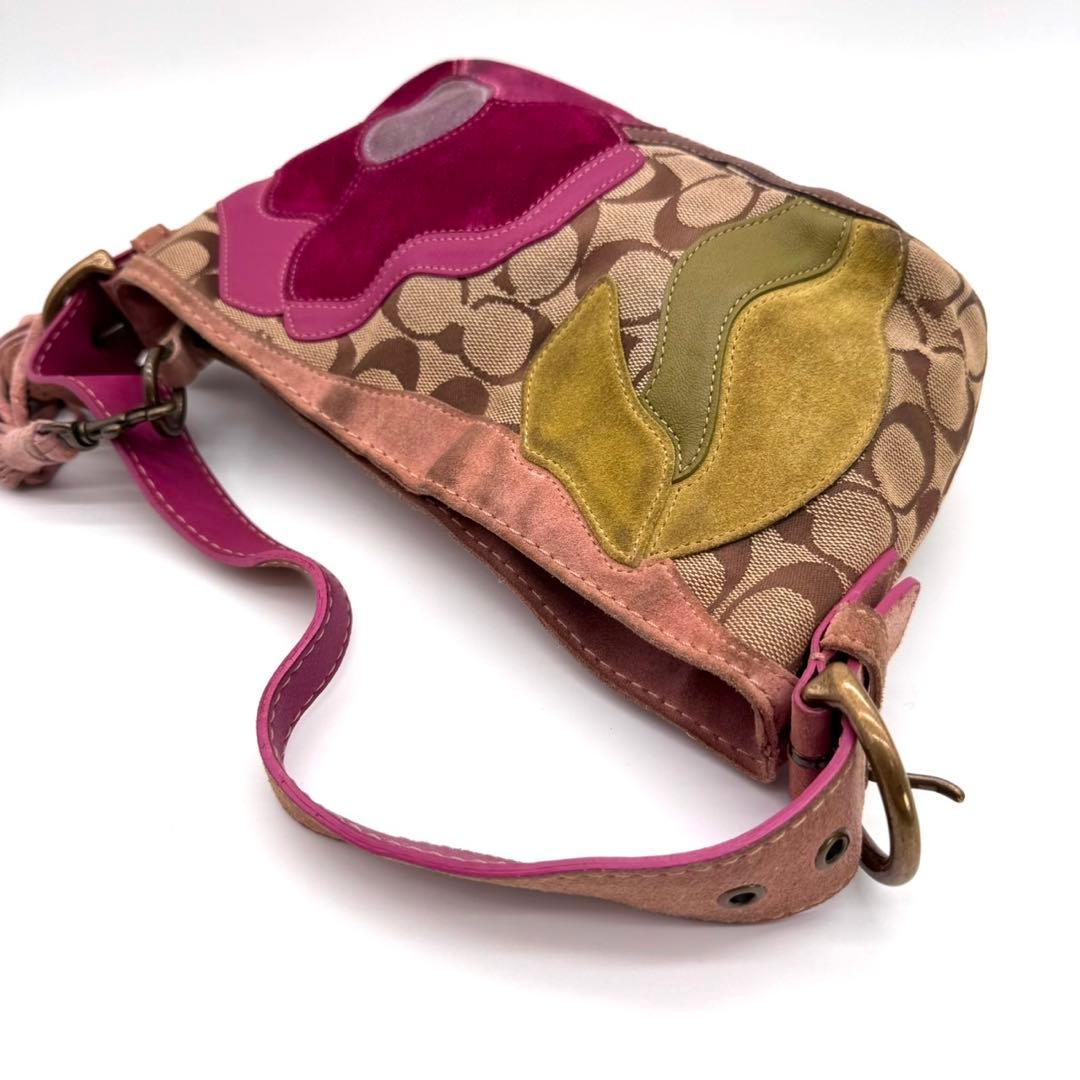 バッグ Vintage COACH Flower Patch Work Mini Bag
