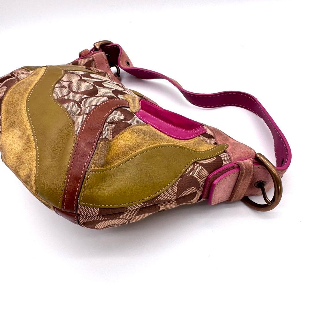 バッグ Vintage COACH Flower Patch Work Mini Bag