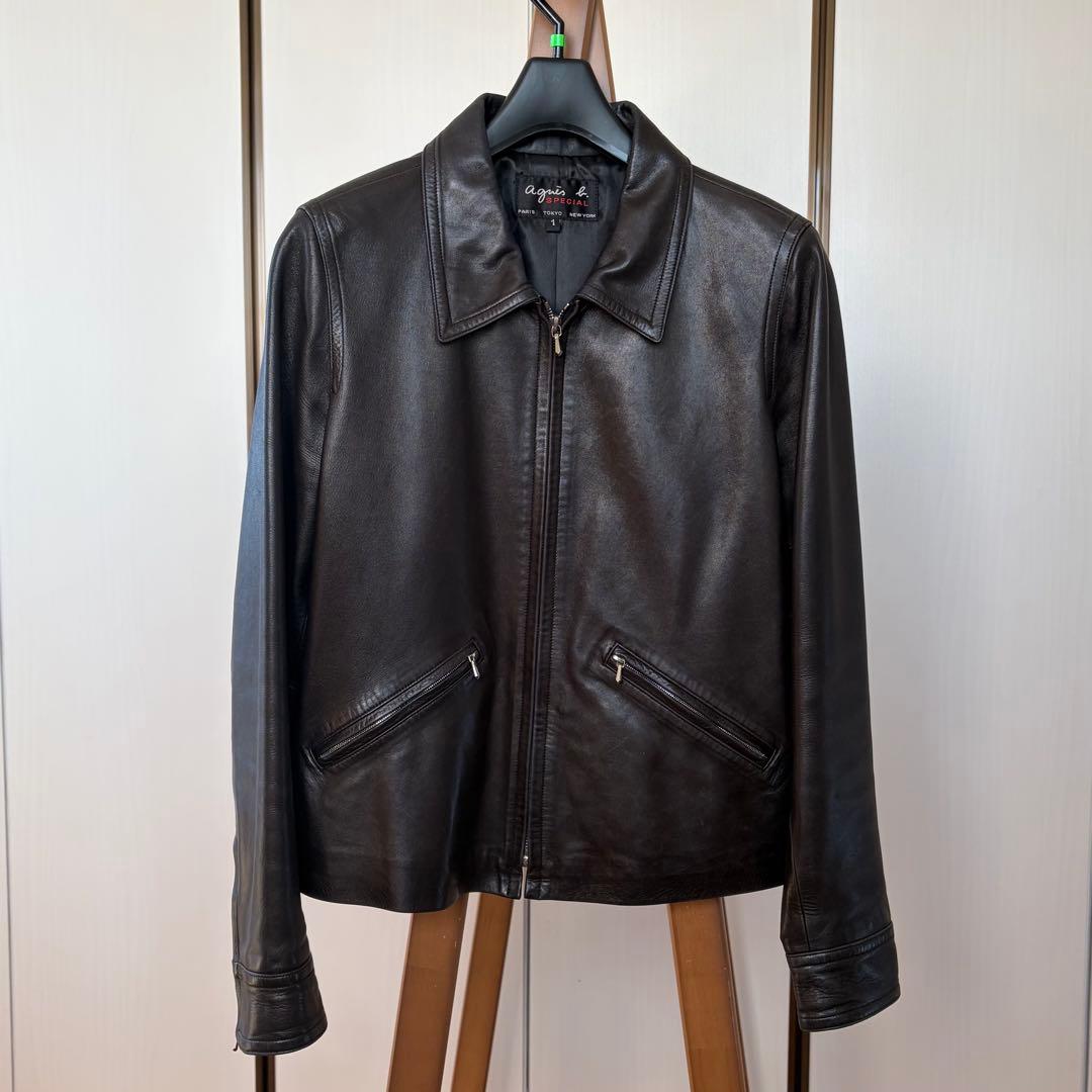 agnes b. 【アニエスベー】 レザー ジャケット ブルゾン 美品