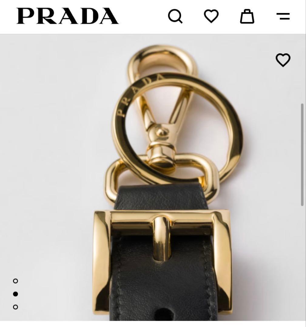 【新品・未使用】PRADA レザーキーホルダー ブラック