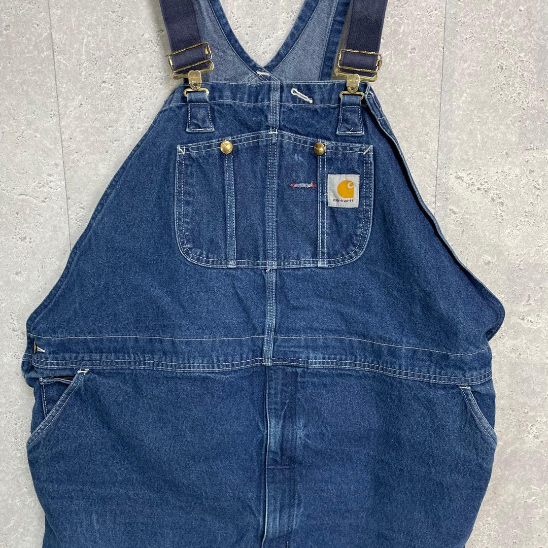 カーハート　デニムオーバーオール　ペインター　ビックサイズ極太W52 L30程度