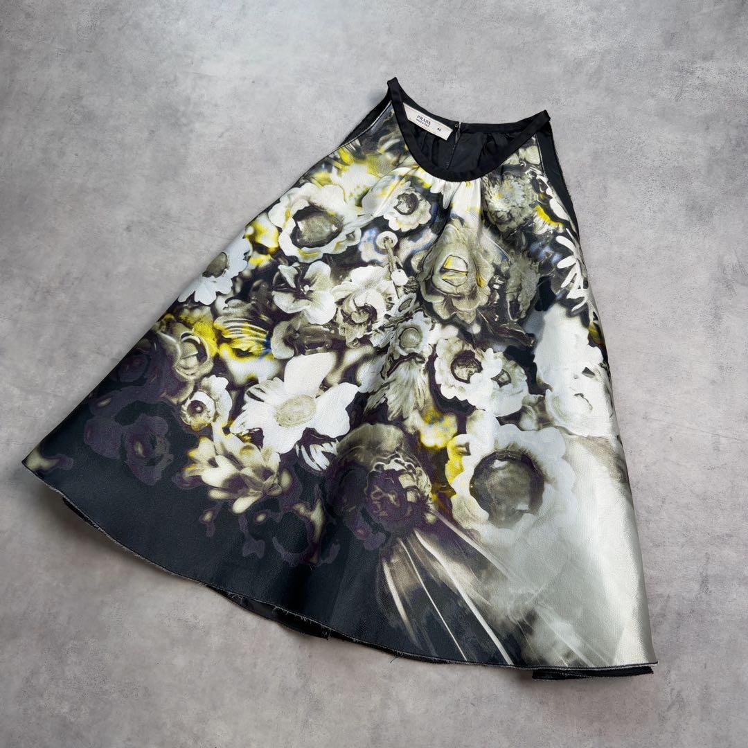 【PRADA】バックオープンキャミソール シルク混 イタリア製 40 M 黒