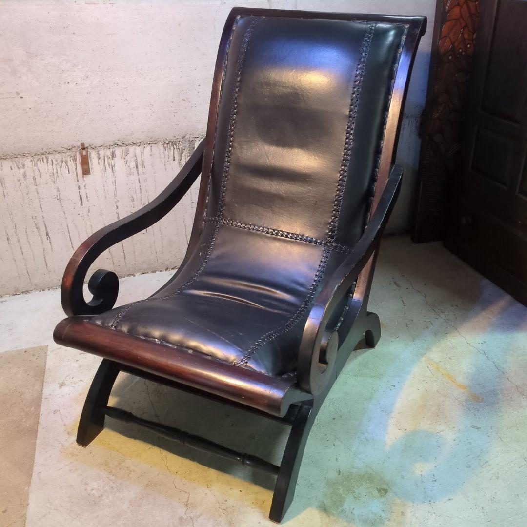本革 英国調 パーソナルチェア アーム イギリス風 レザー 鋲打　ヴィンテージ