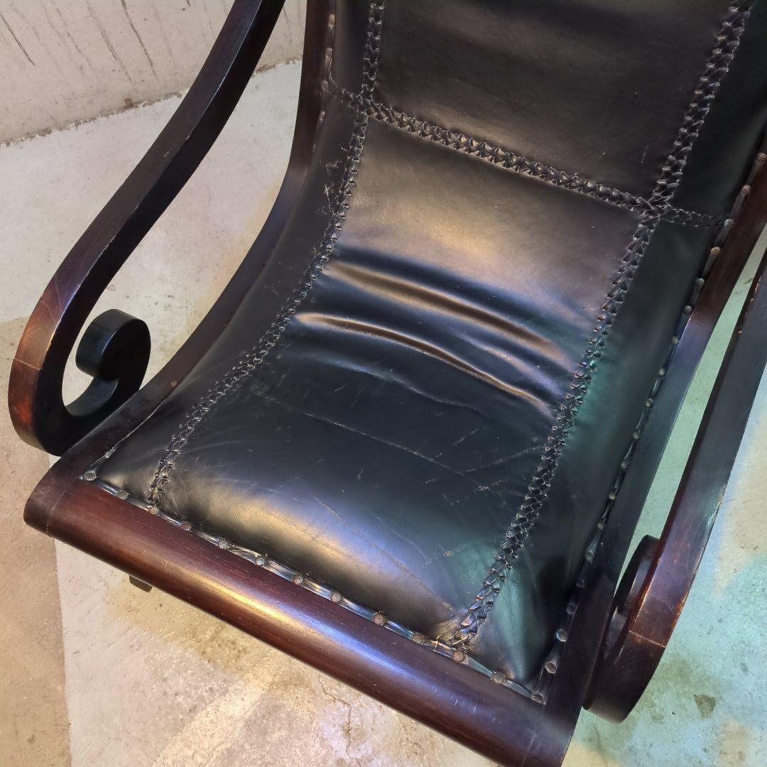 本革 英国調 パーソナルチェア アーム イギリス風 レザー 鋲打　ヴィンテージ