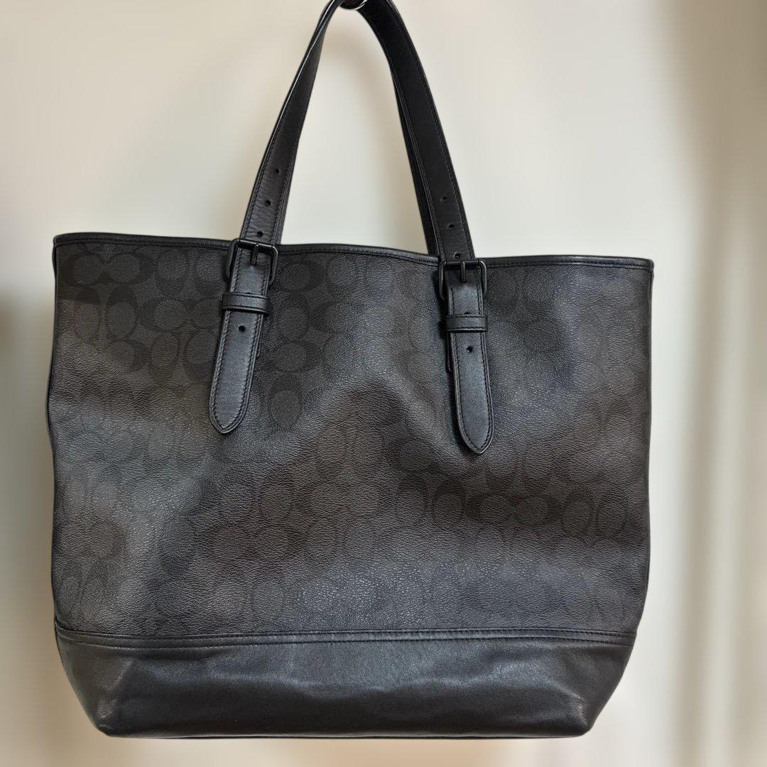 COACH ブラック レザートートバッグ　　ビジネスバッグ