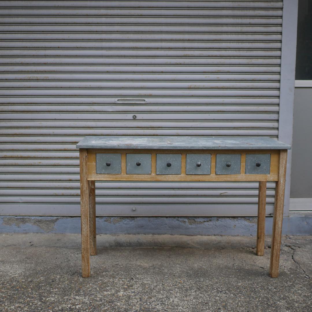 コンソールテーブル ワークデスク 作業台 古道具 ガレージ ヴィンテージ