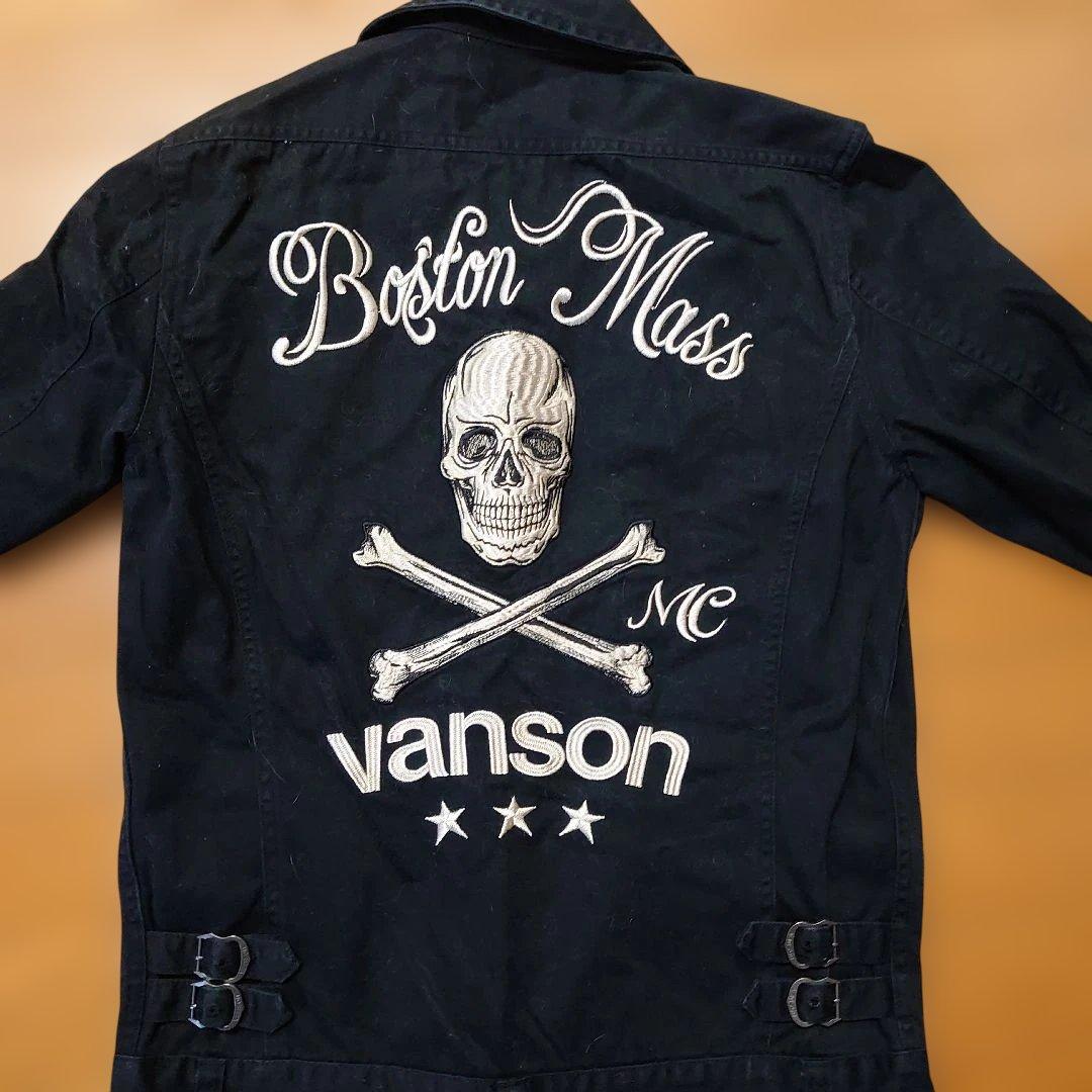 VANSON　ツナギ　スカルプリント　オールインワン