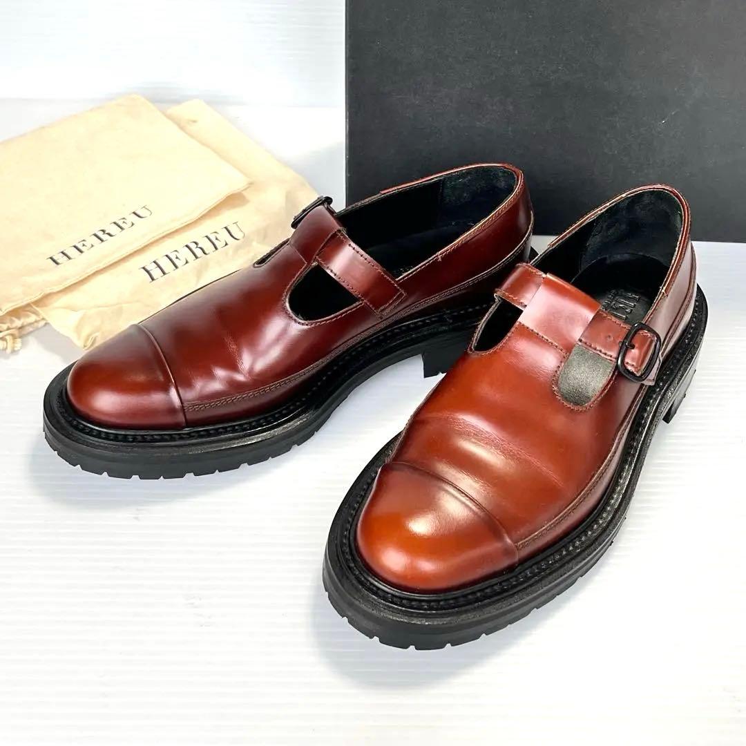 美品✨ HEREU ローファー Tストラップ ブラウン 24 スペイン