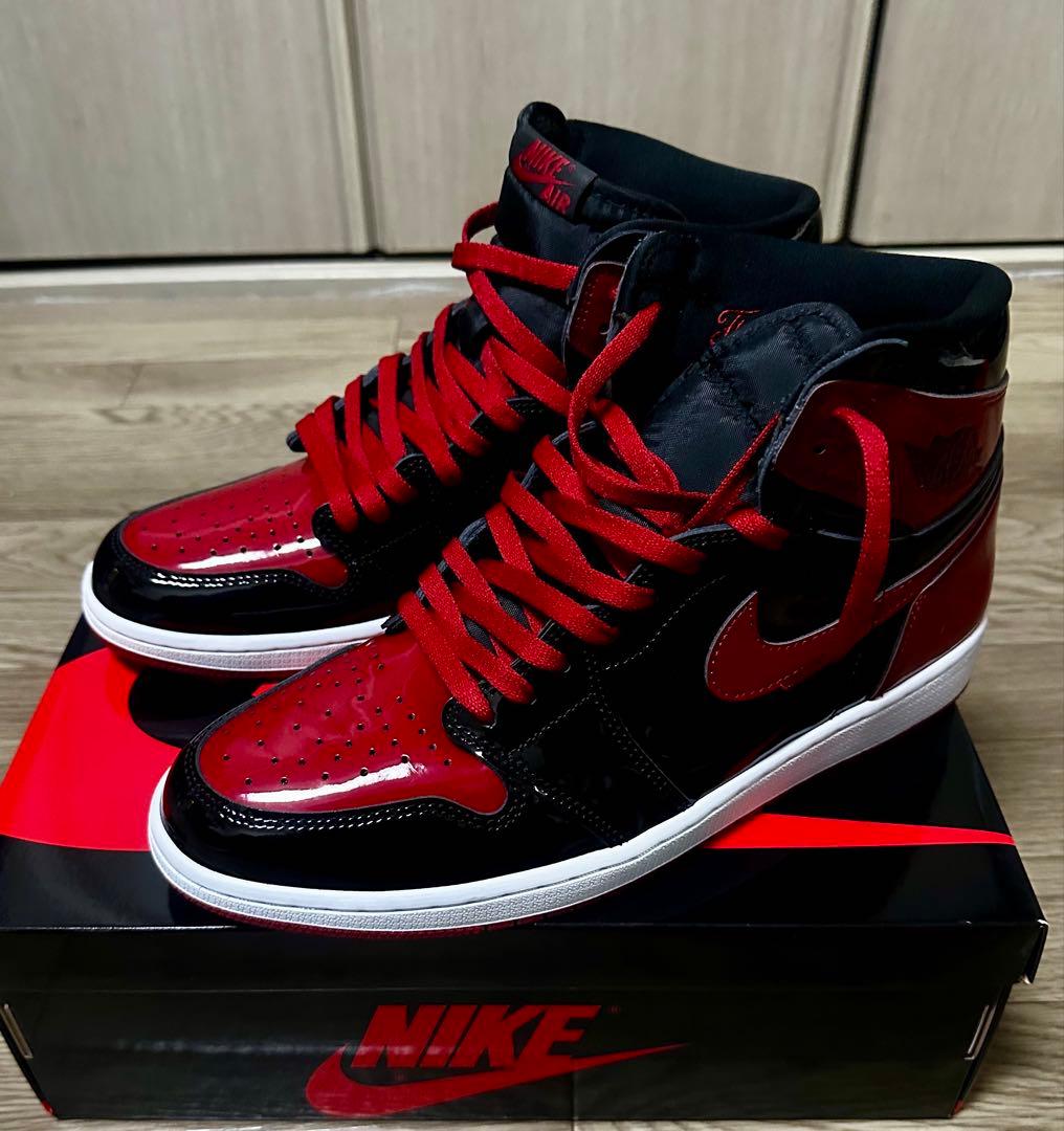 靴 Nike Air Jordan High OG Patent Bred 30cm