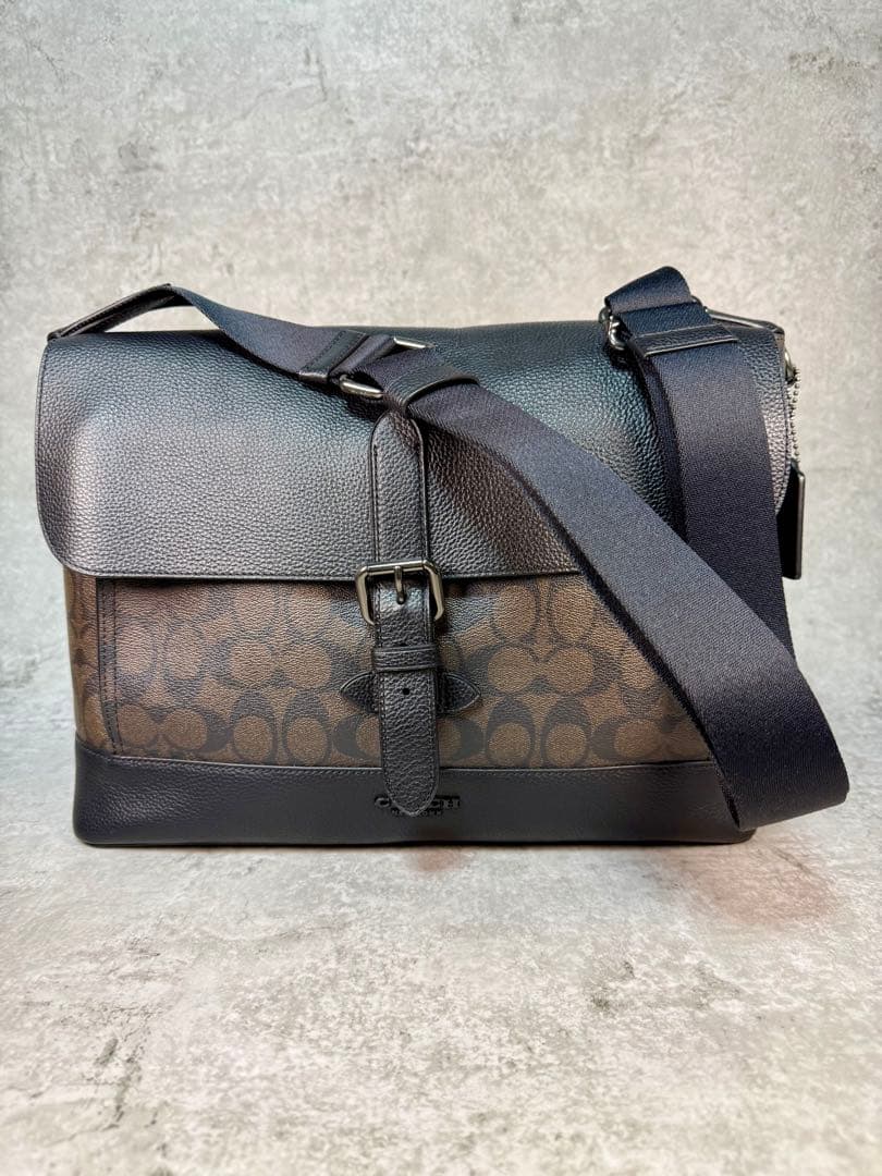 【美品】COACH コーチ メッセンジャーバッグ A4可 レザー