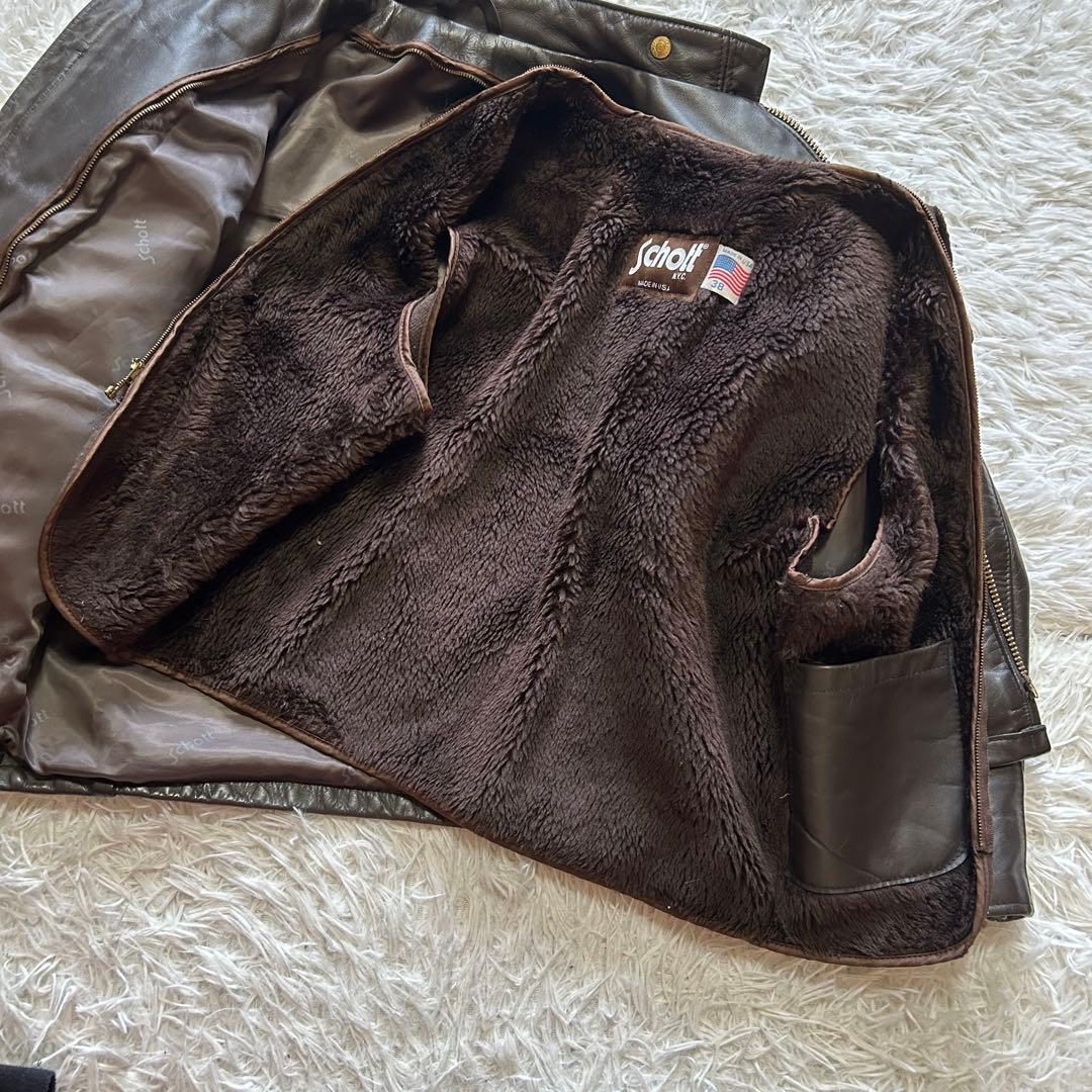 【希少美品】schott ショット 38 シングルライダースジャケット 641