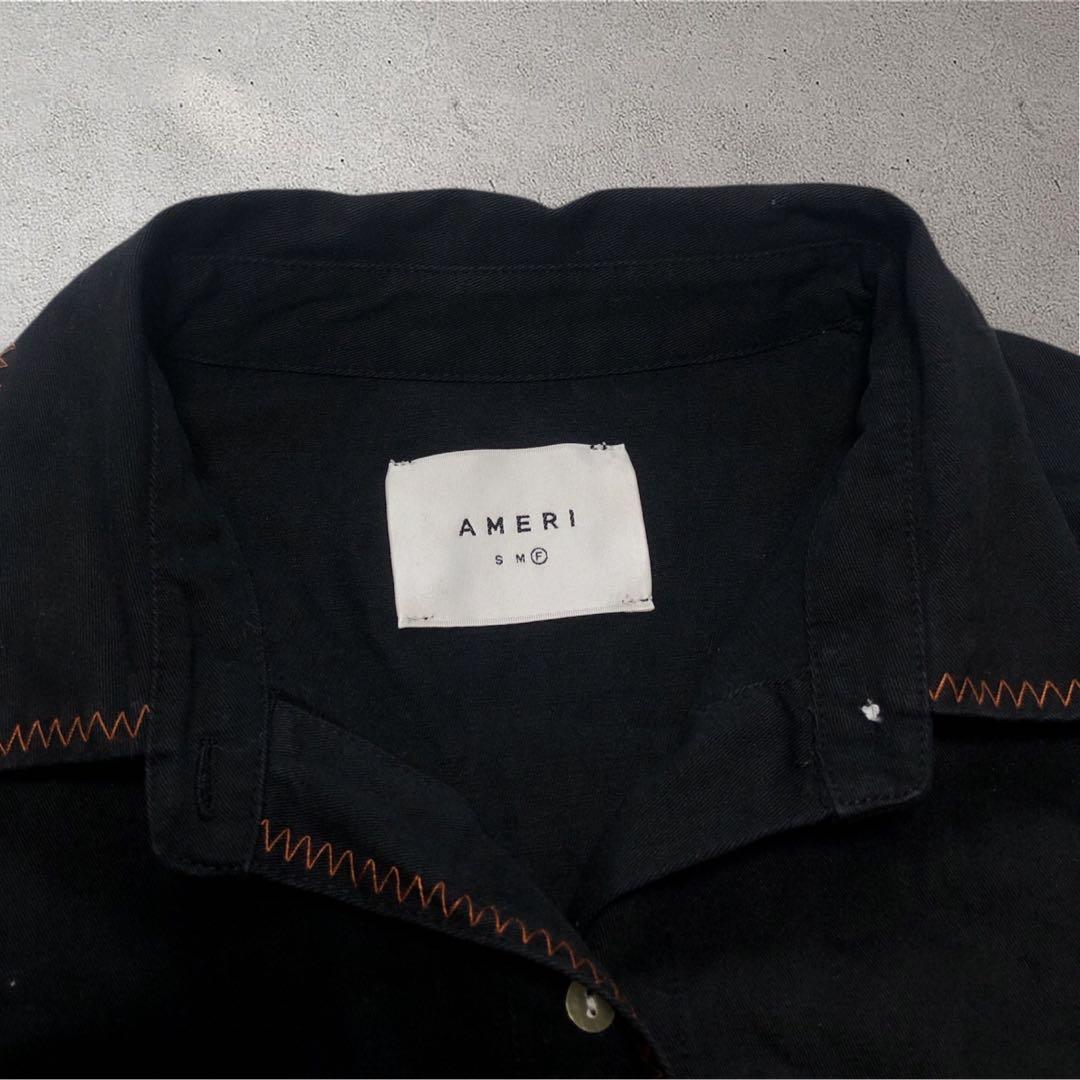 【極美品】AMERI SMALL FLOWER OVER SHIRT ブラック