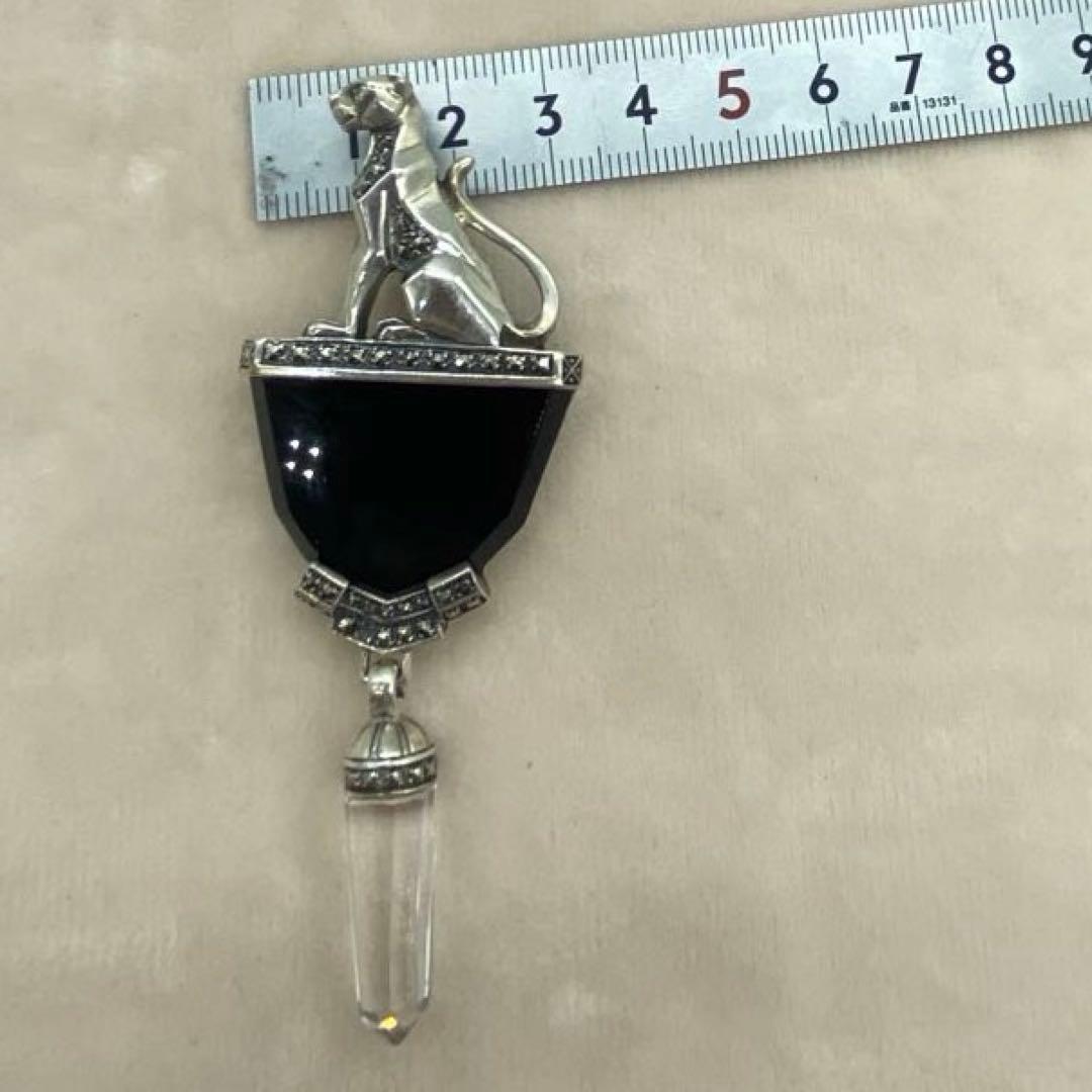 Ari D Norman パンサー ブローチ オニキス×エメラルドアイ