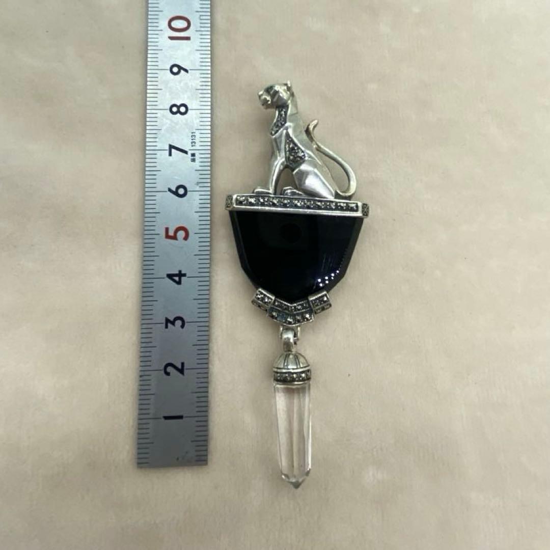 Ari D Norman パンサー ブローチ オニキス×エメラルドアイ