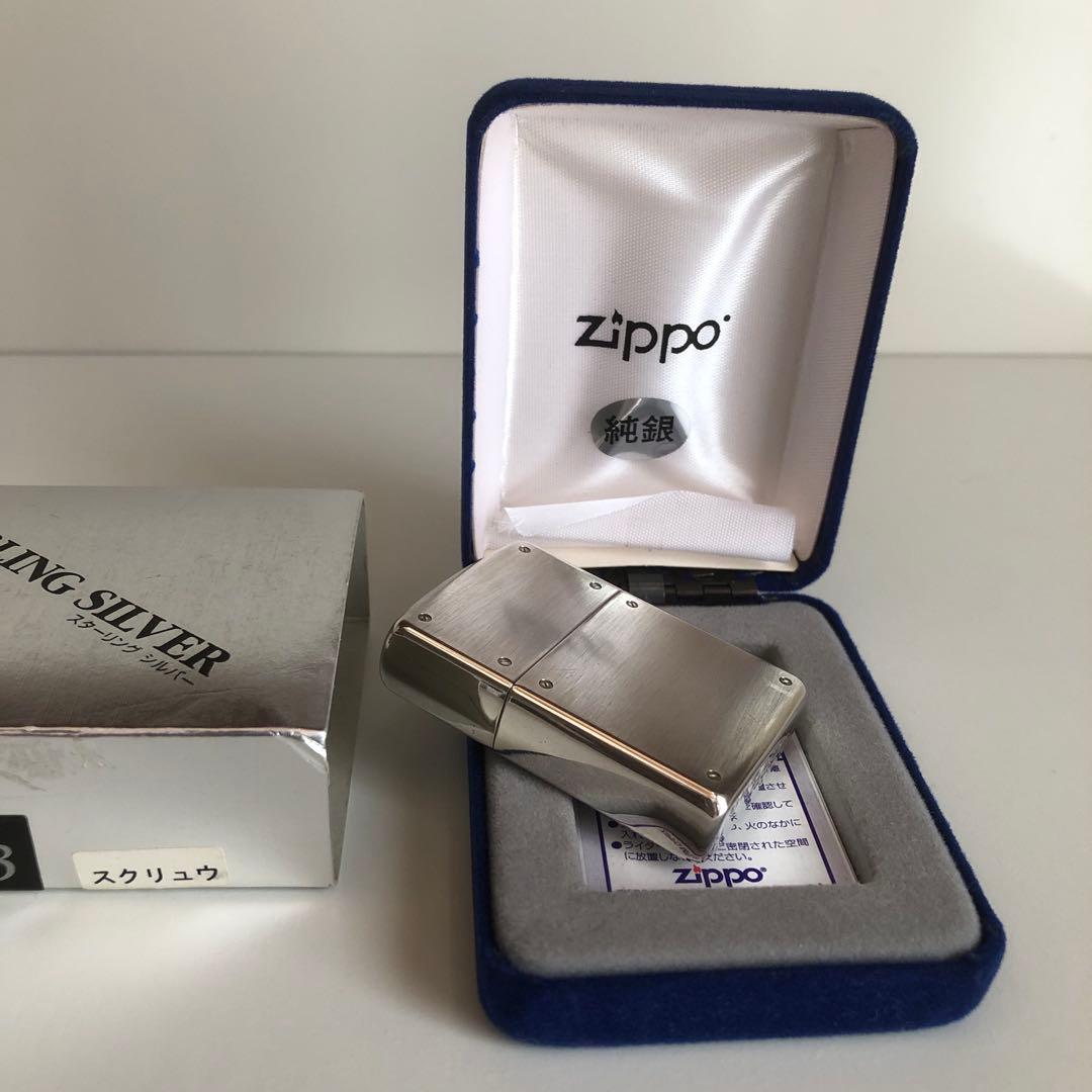 RAKUDO　純銀スターリングシルバーZIPPO スクリュウデザイン