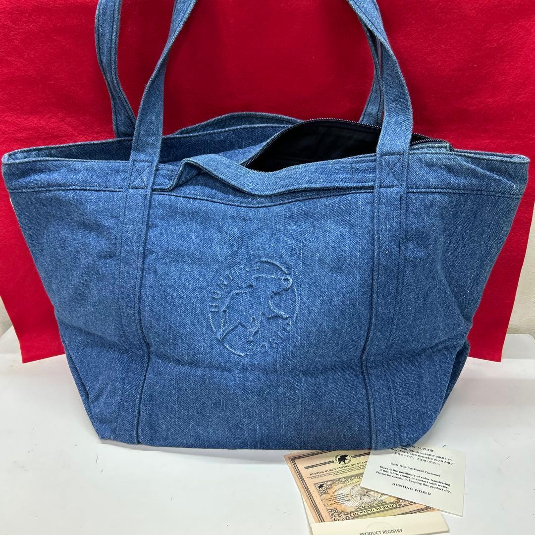 ⭕️未使用⭕️Hunting World ワッペン付きデニムトートバッグ