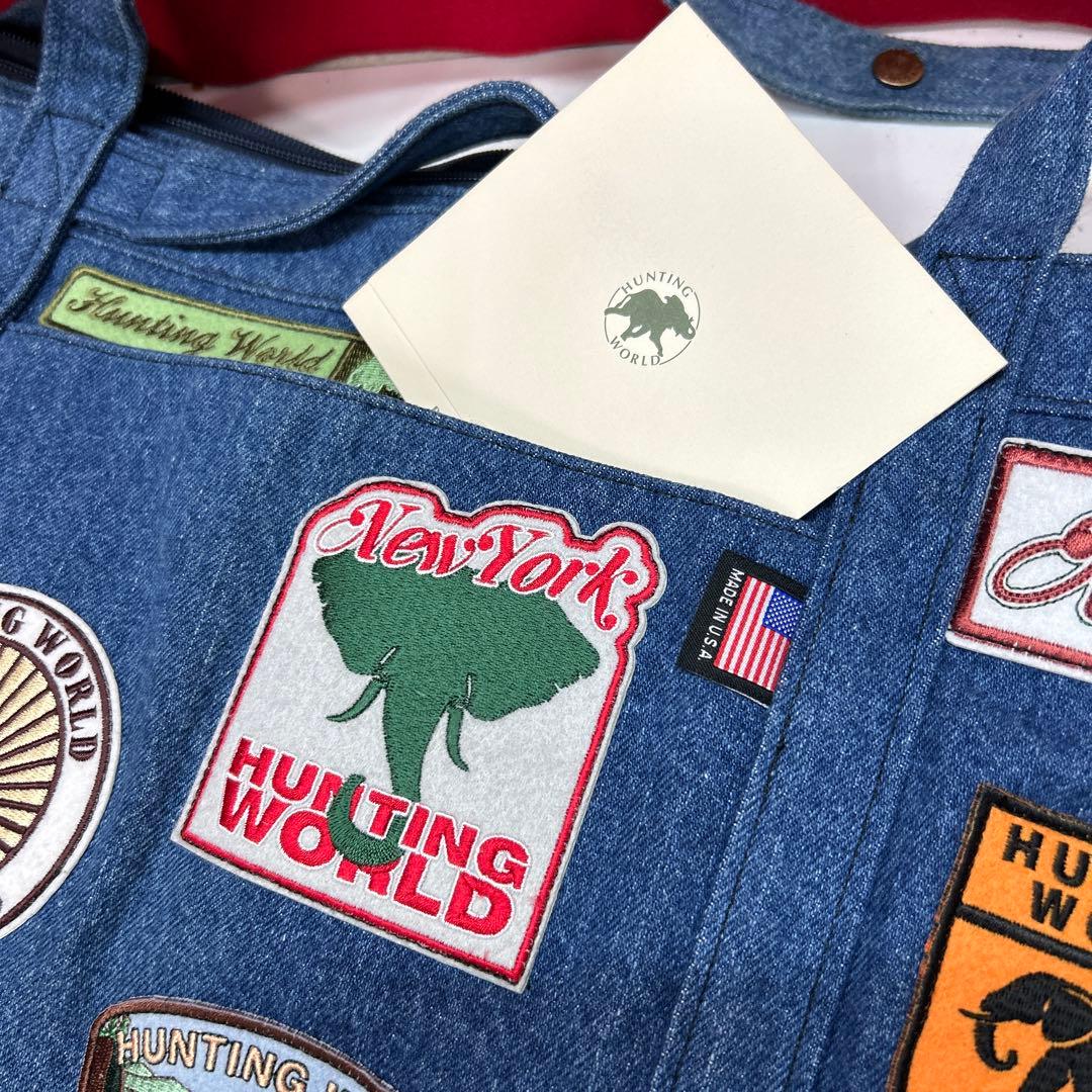 ⭕️未使用⭕️Hunting World ワッペン付きデニムトートバッグ