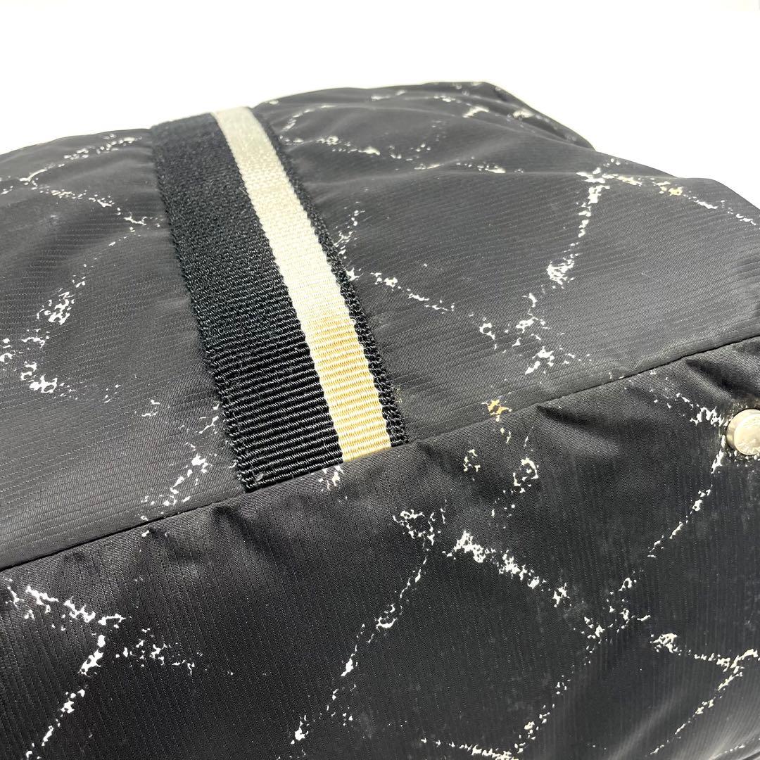 シャネル 旧トラベルライン ボストンバッグ トラベル 大容量 ナイロン ブラック