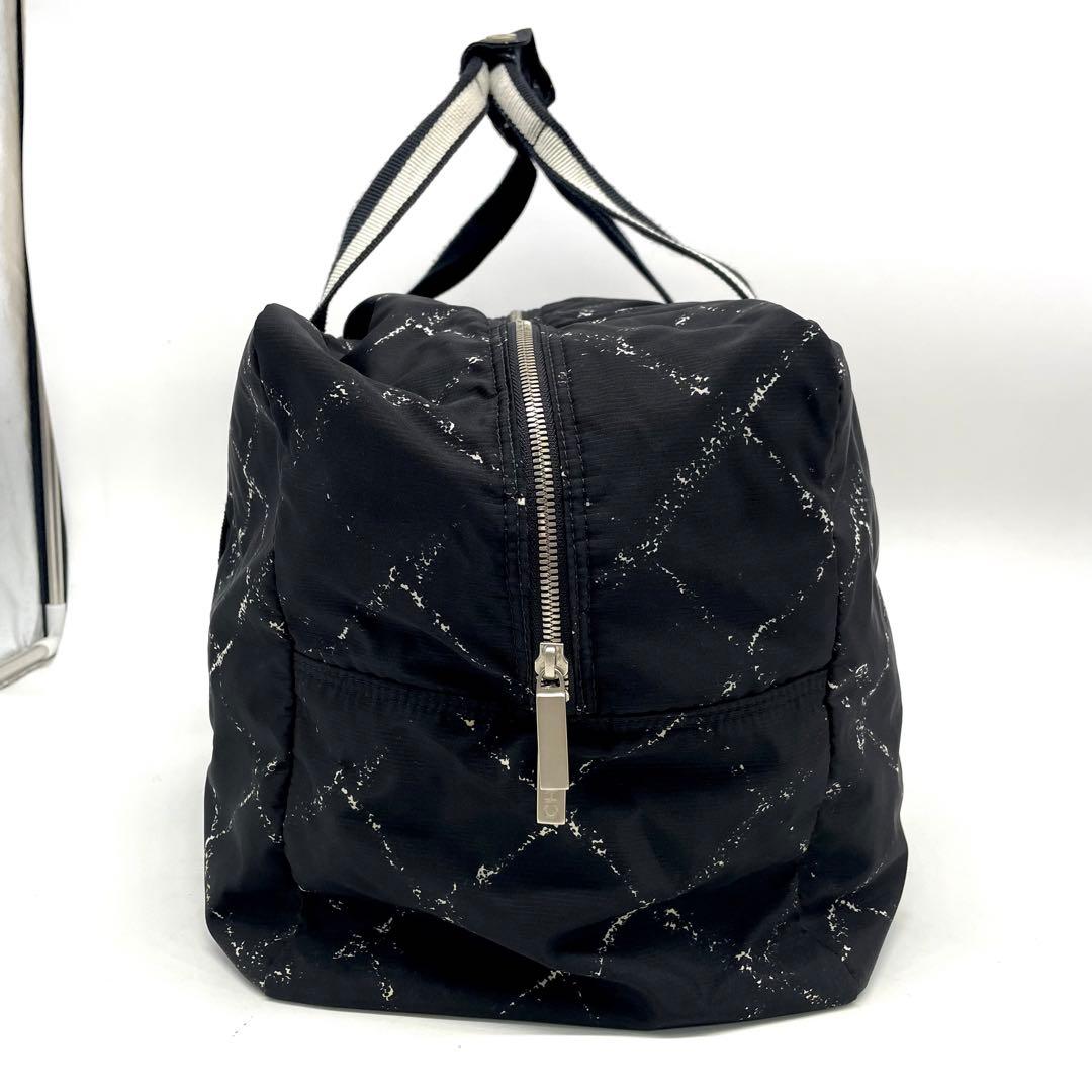 シャネル 旧トラベルライン ボストンバッグ トラベル 大容量 ナイロン ブラック