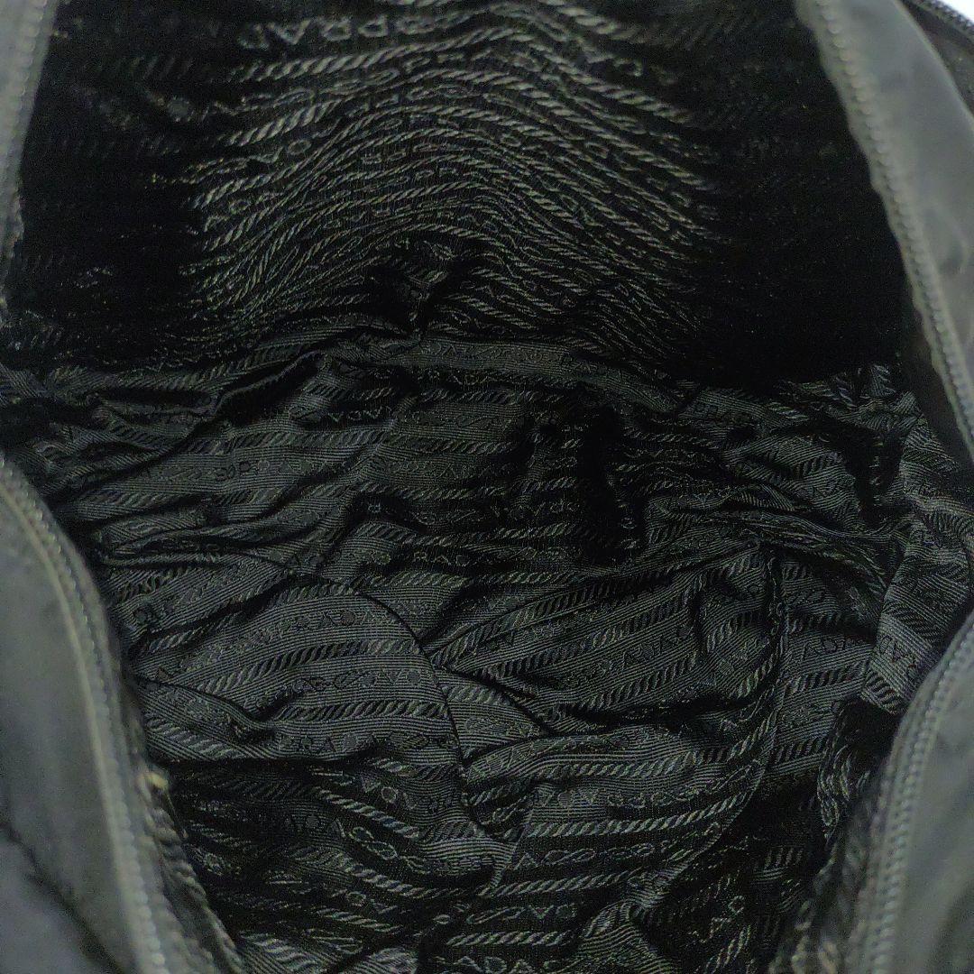 プラダ メッセンジャーバッグ レザー×ナイロン 三角ロゴ ベルト 黒