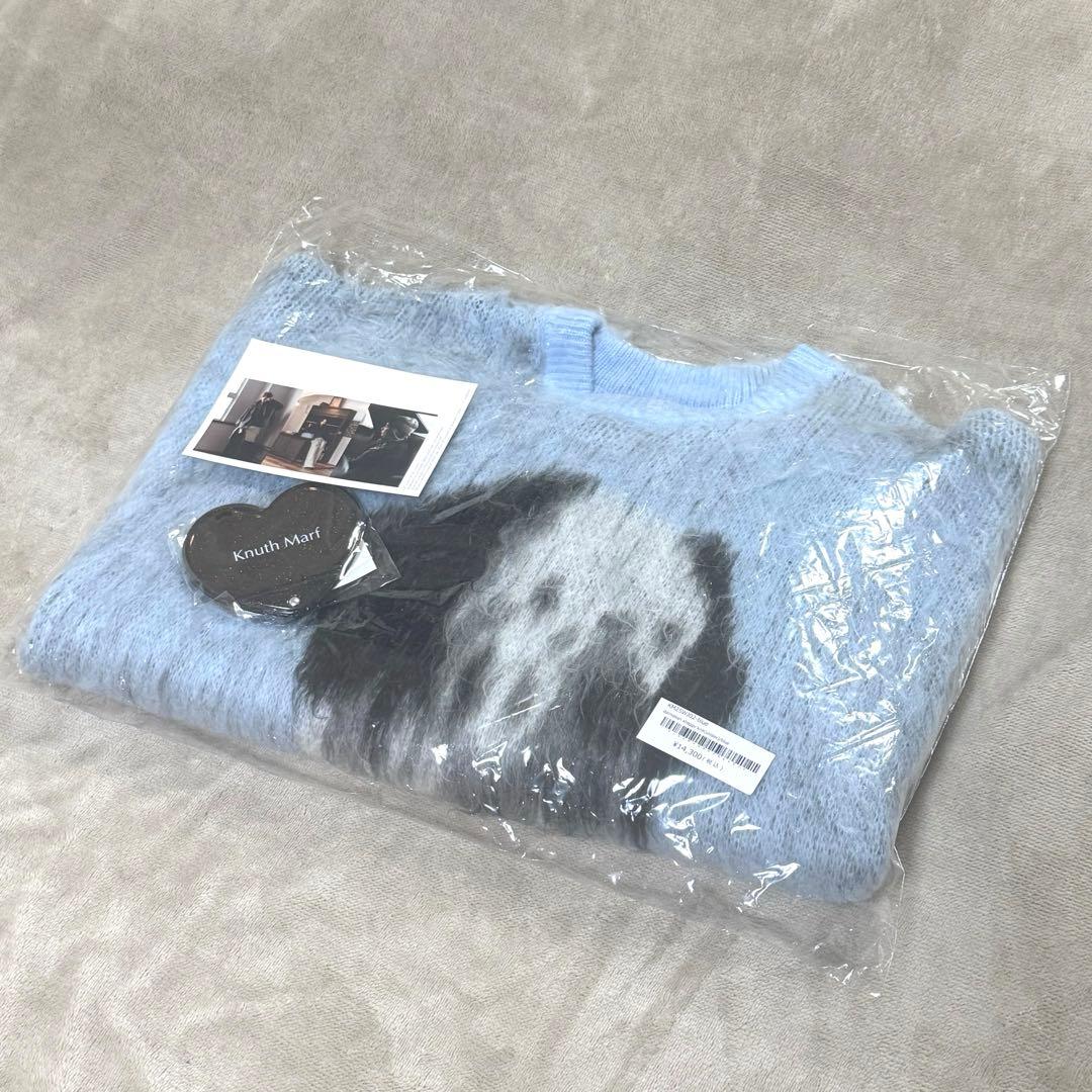 タグ付き KnuthMarf ダルメシアンシャギーニット クヌースマーフ ブルー