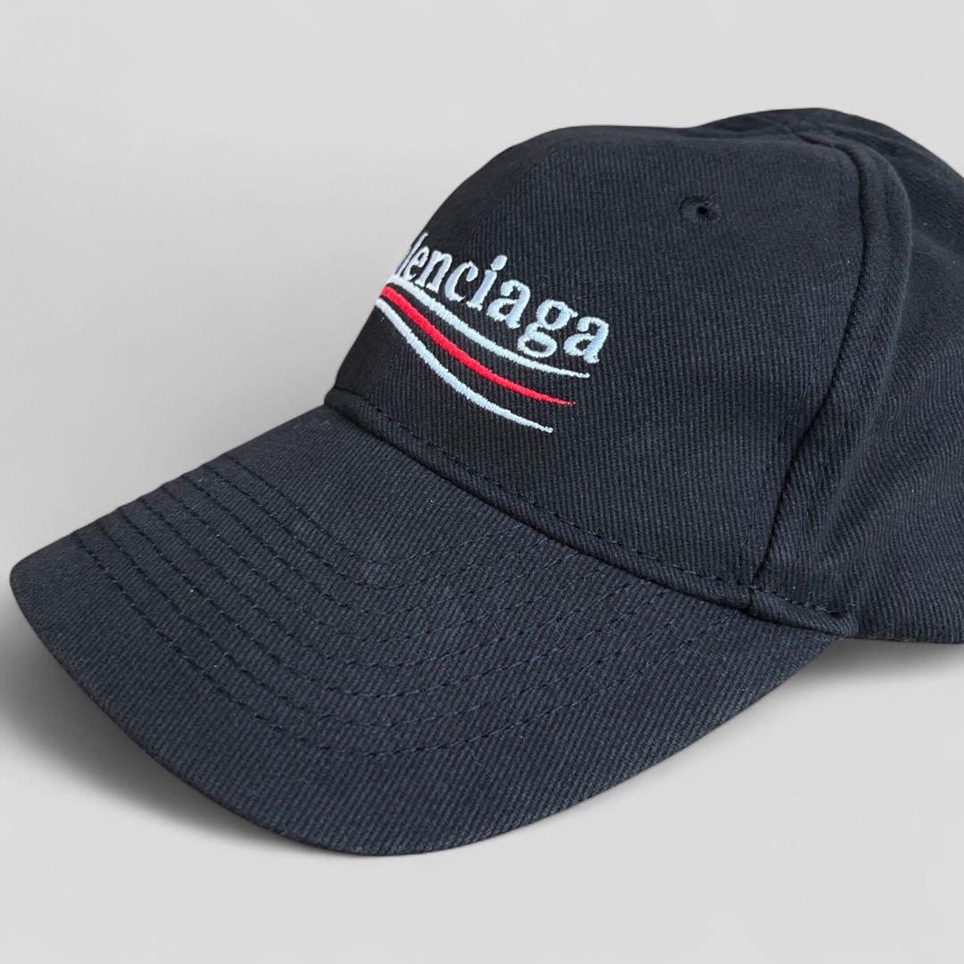 美品 バレンシアガ キャンペーン キャップ ブラック ロゴ 58 帽子