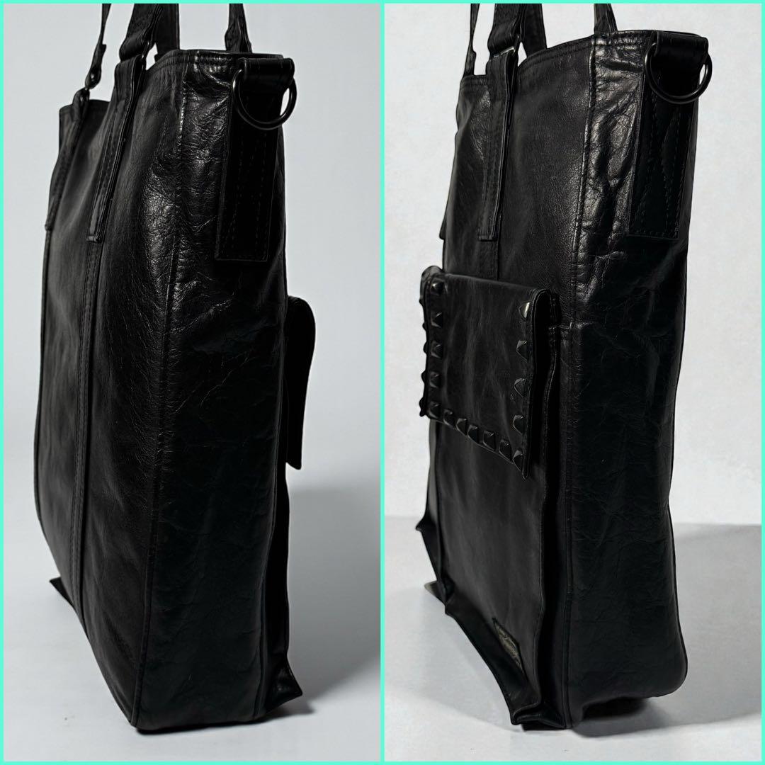 PORTER × ZOZOTOWN レザートートバッグ 本革 ブラック A4収納