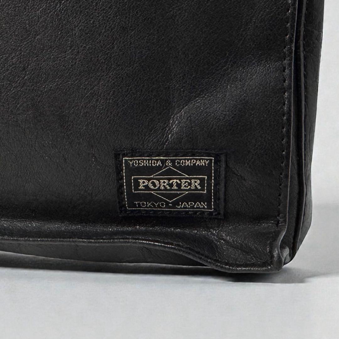 PORTER × ZOZOTOWN レザートートバッグ 本革 ブラック A4収納