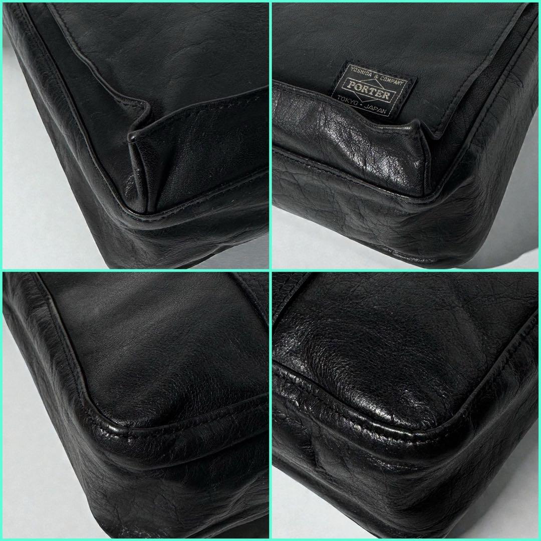 PORTER × ZOZOTOWN レザートートバッグ 本革 ブラック A4収納