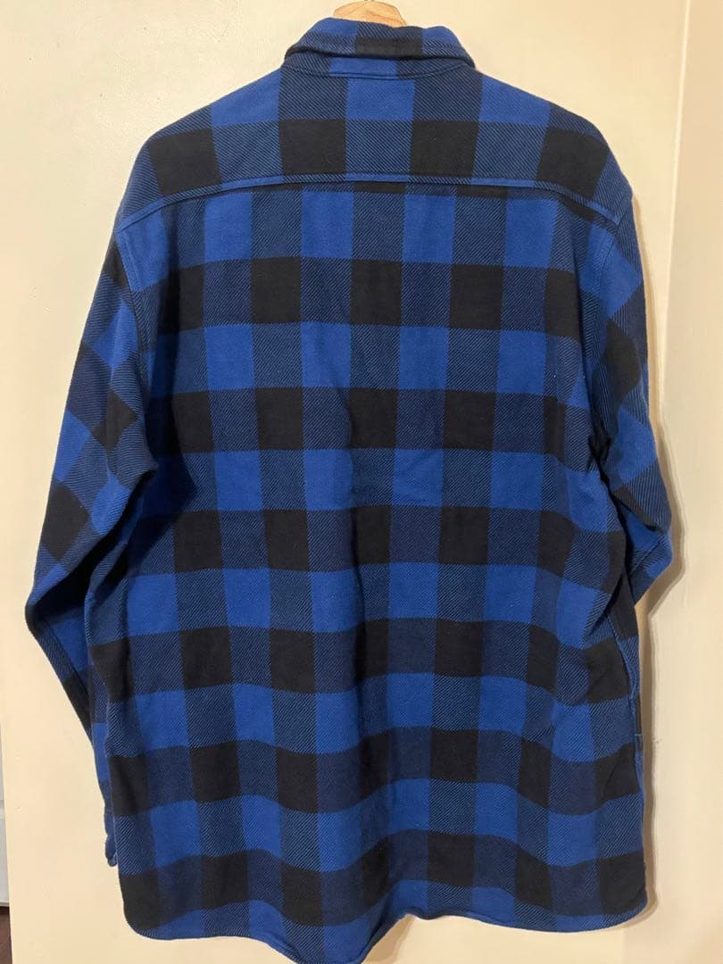 【人気】90s FIVE BROTHER ネルシャツ 青×黒