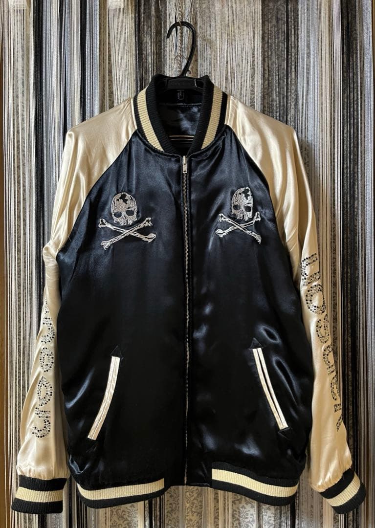 断*離様 バンソン リバーシブルスカジャン クロスボーン スカル ラインストーン