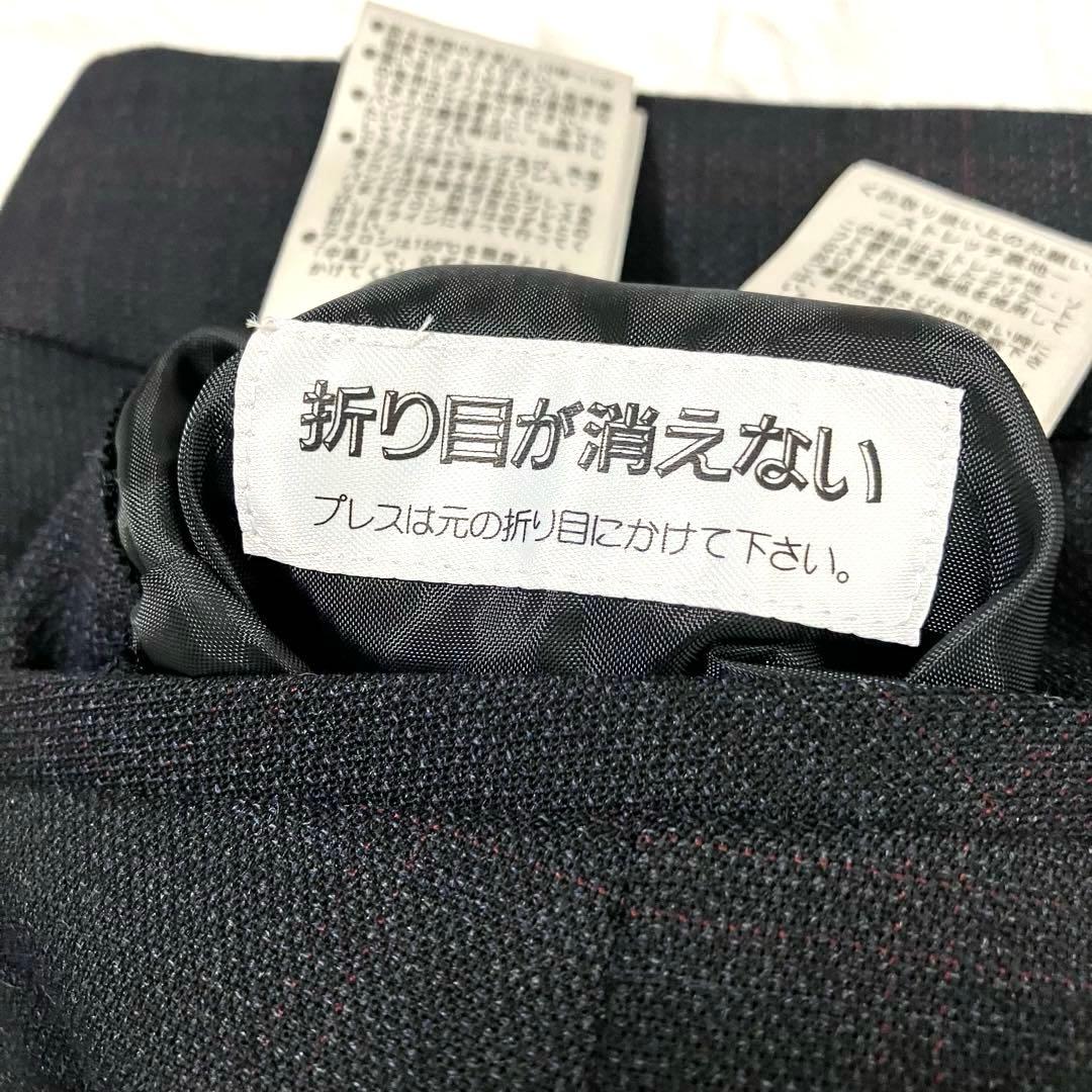 AOKI　レミュー　パンツスーツ　セットアップ　チェック柄　15号　ストレッチ